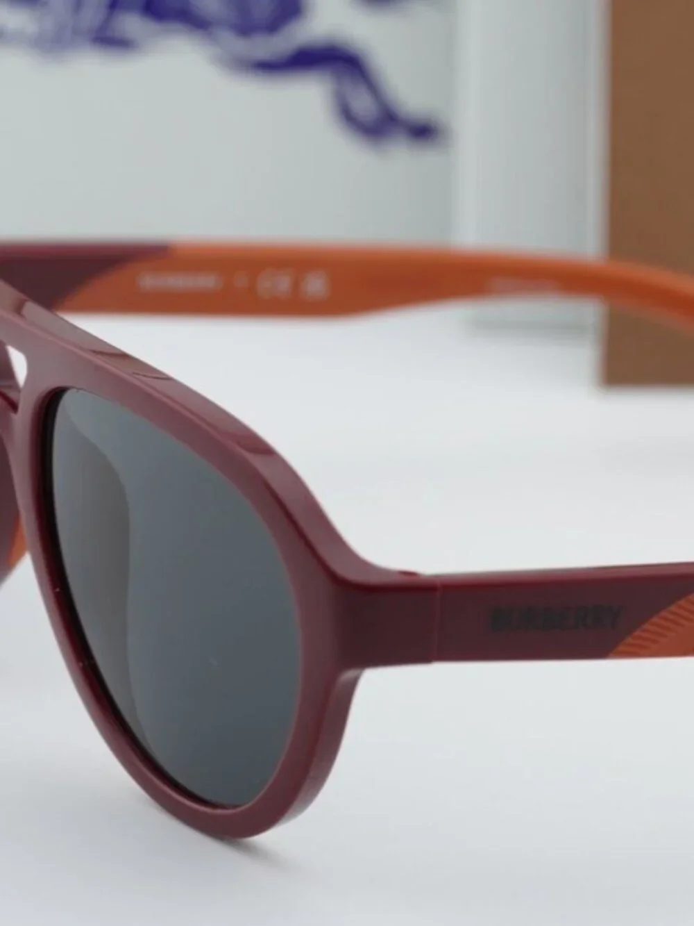 Burberry Kids JB4005U 418187 Aviator Sunglasses - Red/Dark Grey
